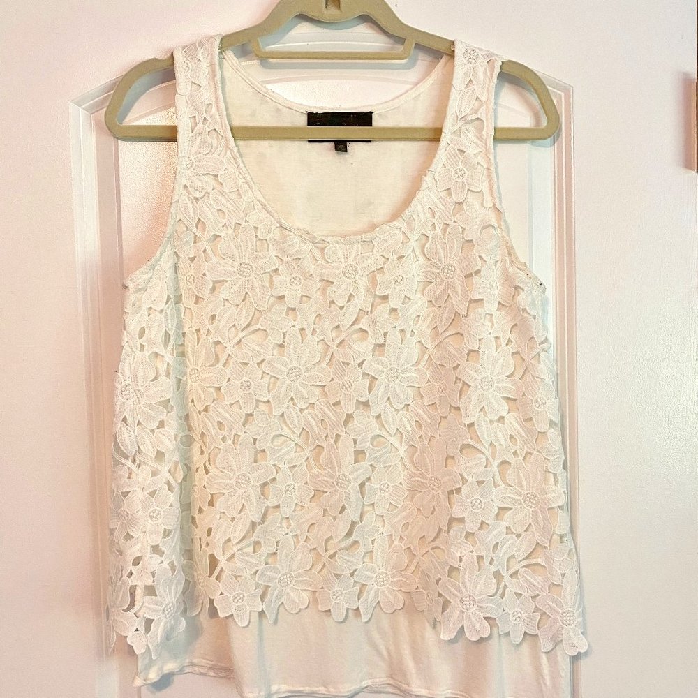 Anthropologie Sunday in Brooklyn white lace tank size Medium